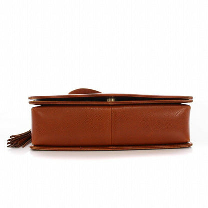 Valentino Garavani Shoulder Bag Purse Logo Leather Brown Authentic