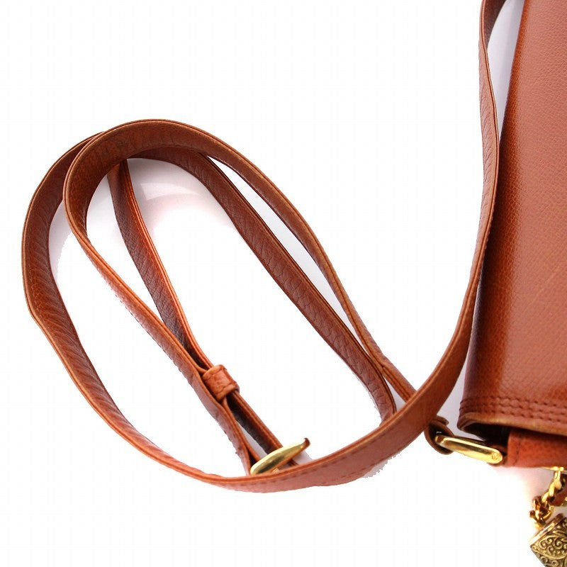 Valentino Garavani Shoulder Bag Purse Logo Leather Brown Authentic