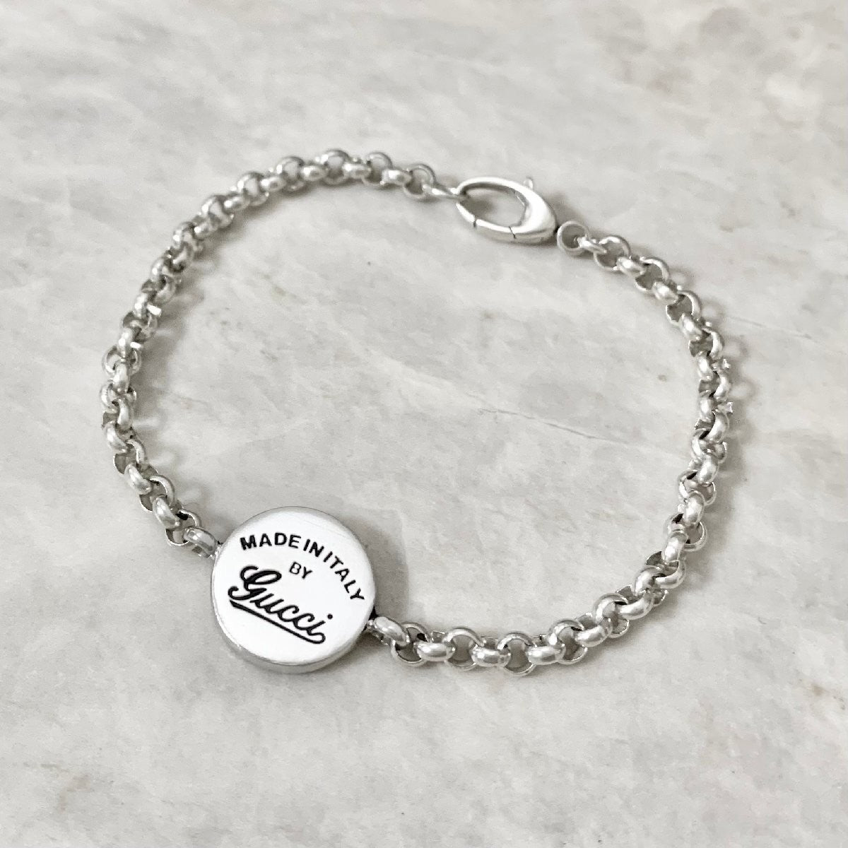 GUCCI Bracelet Bangle Chain Silver 925 Women Accessory Authentic