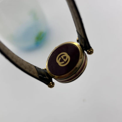GUCCI Quartz Watch Wristwatch Gold White Beige Women's Authentic