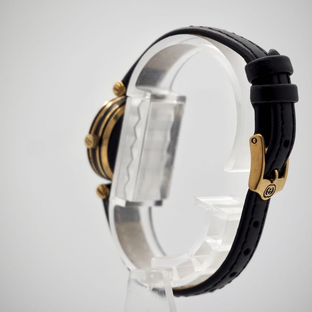 GUCCI Quartz Watch Wristwatch Gold Black Women's Authentic