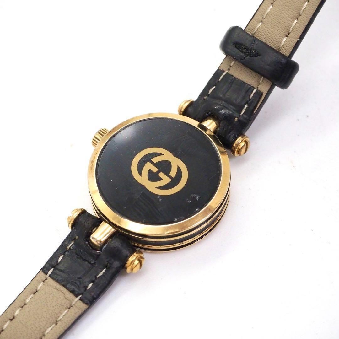 GUCCI Quartz Watch Wristwatch Gold Black Women's Authentic