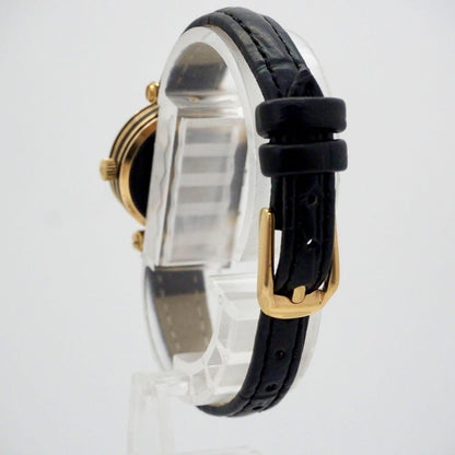 GUCCI Quartz Watch Wristwatch Gold Black Women's Authentic