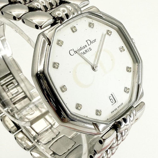 Christian Dior Quartz Watch Wristwatch Logo Silver Women's Authentic