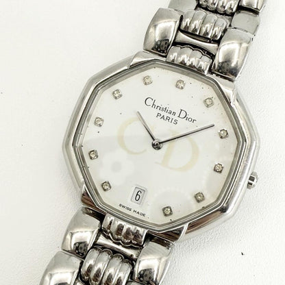 Christian Dior Quartz Watch Wristwatch Logo Silver Women's Authentic