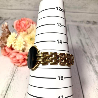 Christian Dior Quartz Watch Wristwatch Logo Gold Black Women's Authentic