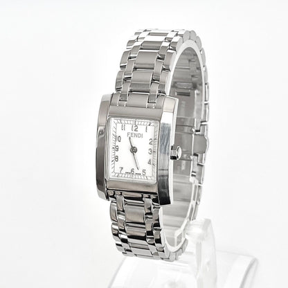 FENDI 7000L Quartz Watch Wristwatch Logo White Silver Women's Authentic