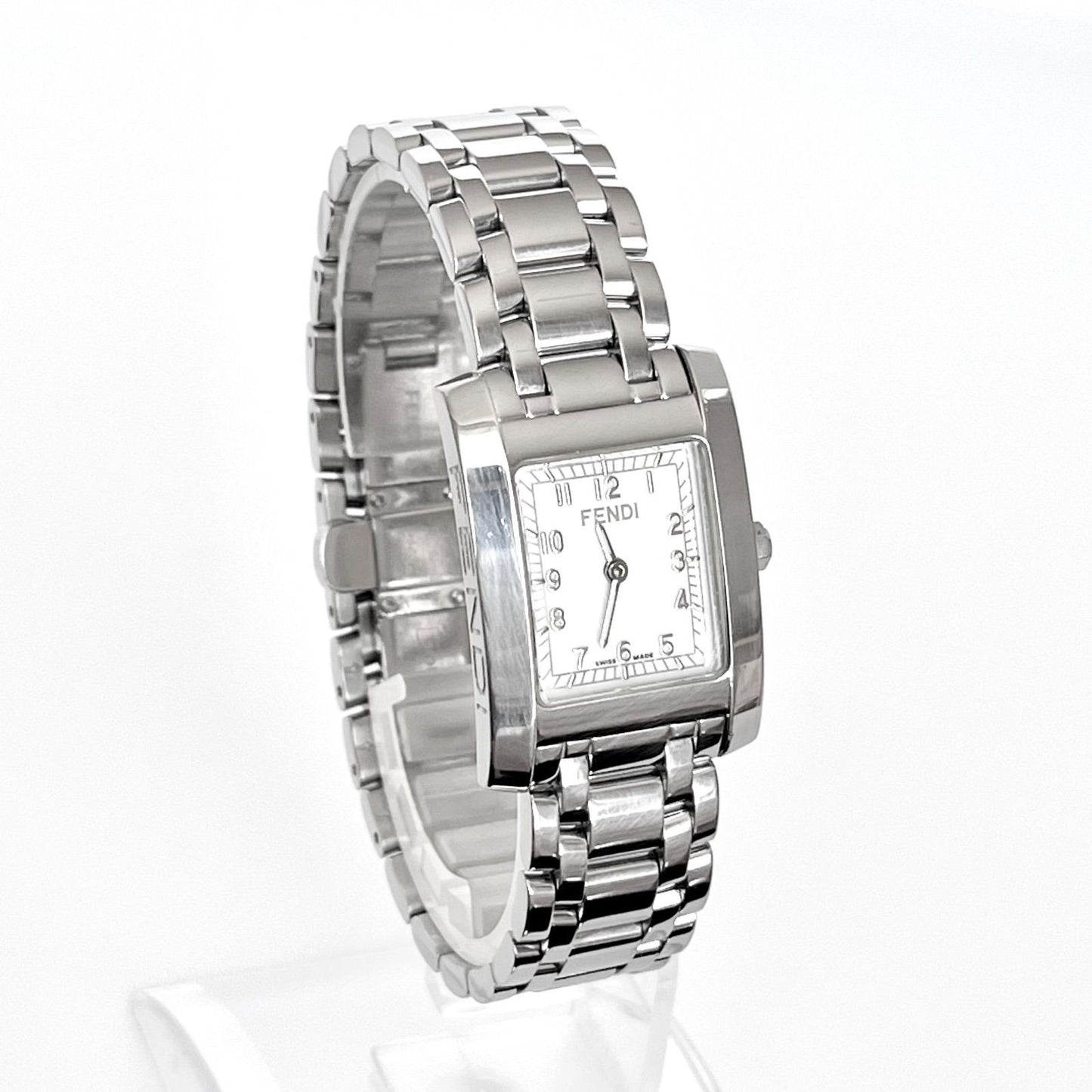 FENDI 7000L Quartz Watch Wristwatch Logo White Silver Women's Authentic