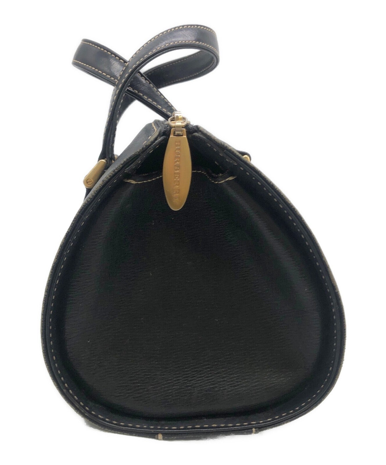 BURBERRY Hand Bag Tote Purse Nova Check Black Authentic