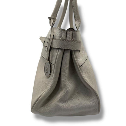 TOD'S Hand Bag Tote Purse Leather White Authentic