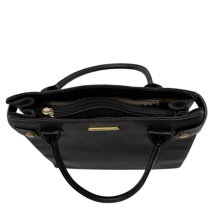 BURBERRYS Hand Bag Tote Purse Nova Check Leather Black Authentic