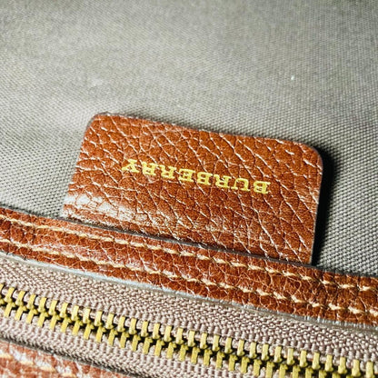 BURBERRY Shoulder Bag Purse Nova Check Leather Authentic