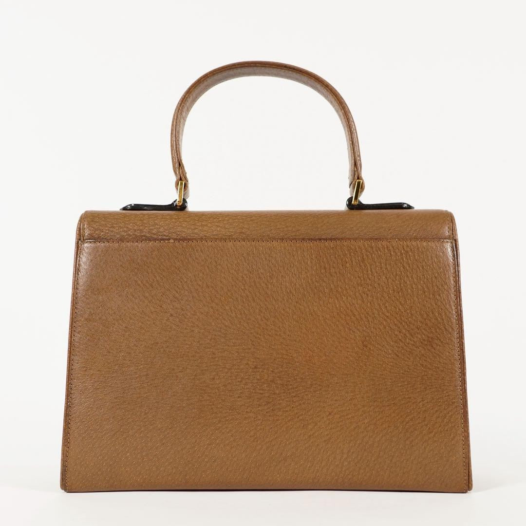 Valentino Garavani Hand Bag Tote Purse Leather Brown Authentic