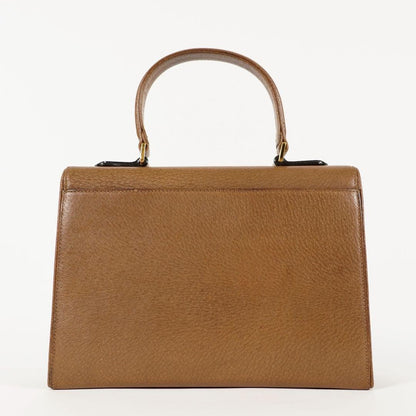 Valentino Garavani Hand Bag Tote Purse Leather Brown Authentic