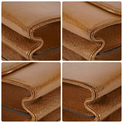 Valentino Garavani Hand Bag Tote Purse Leather Brown Authentic