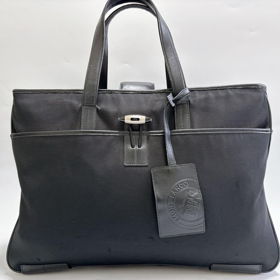 Montblanc Business Bag Briefcase Nylon Leather Black Authentic