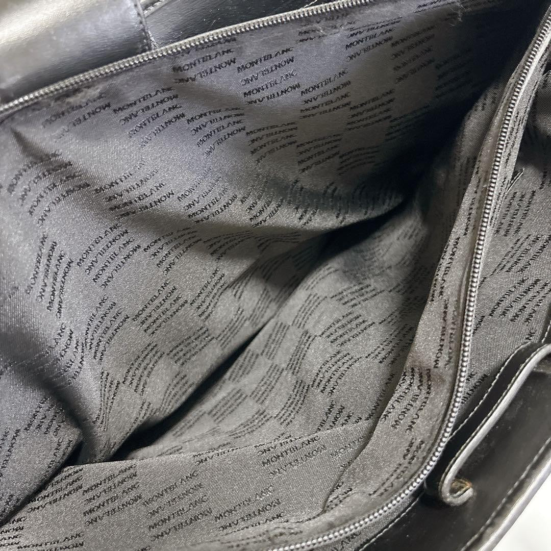 Montblanc Business Bag Briefcase Nylon Leather Black Authentic