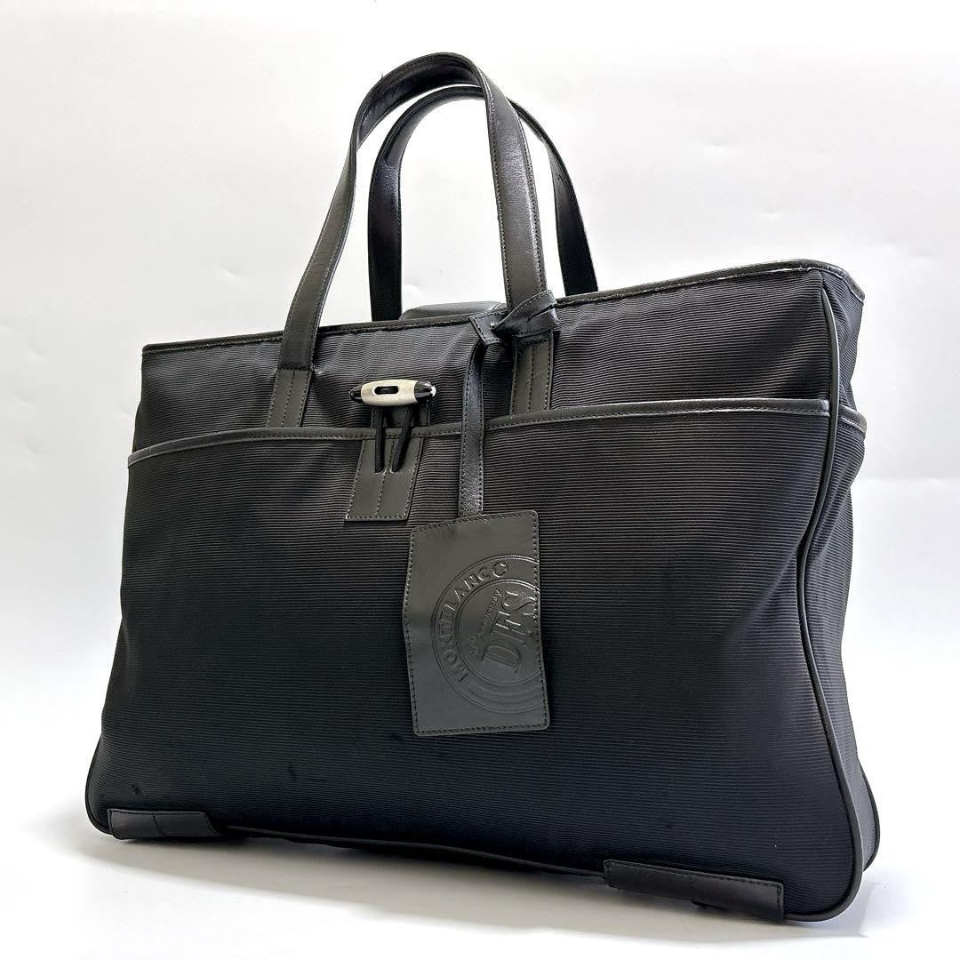 Montblanc Business Bag Briefcase Nylon Leather Black Authentic