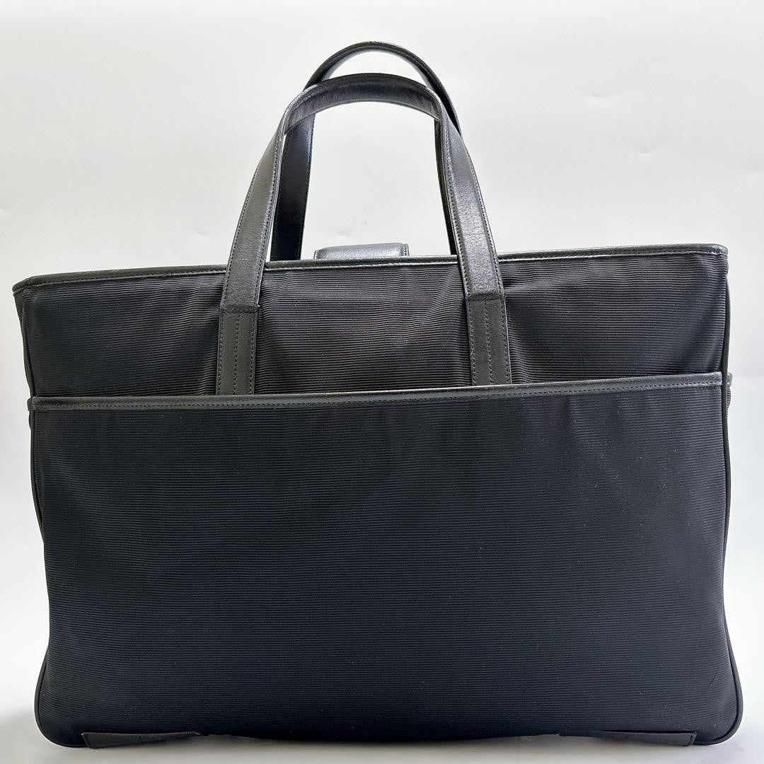Montblanc Business Bag Briefcase Nylon Leather Black Authentic