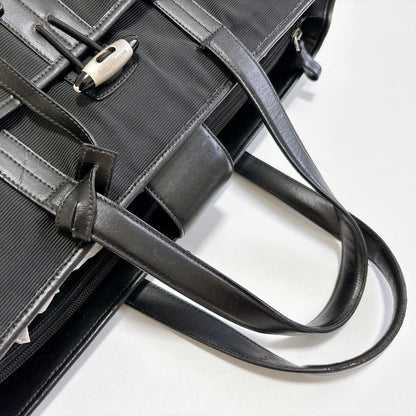 Montblanc Business Bag Briefcase Nylon Leather Black Authentic