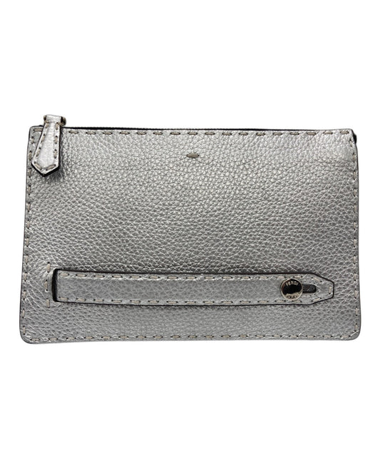 FENDI Clutch Bag Second Bag Selleria Silver Authentic