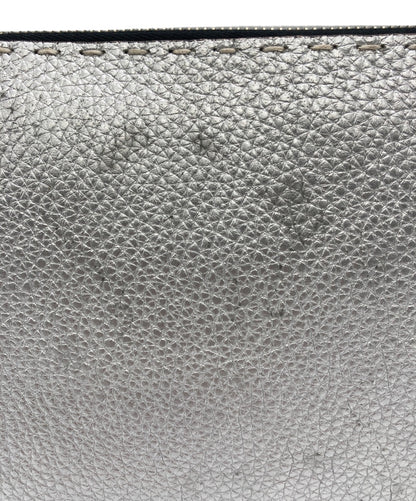 FENDI Clutch Bag Second Bag Selleria Silver Authentic