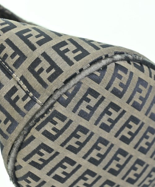 FENDI Hand Shoulder Bag Tote Purse FF Zucchino Gray Navy Authentic