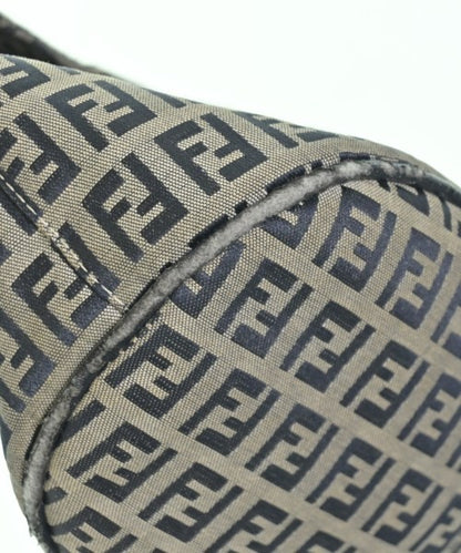 FENDI Hand Shoulder Bag Tote Purse FF Zucchino Gray Navy Authentic