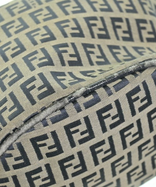 FENDI Hand Shoulder Bag Tote Purse FF Zucchino Gray Navy Authentic