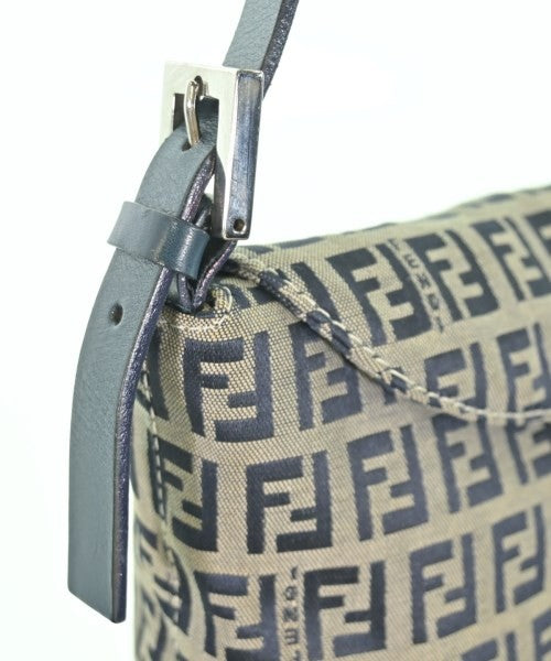 FENDI Hand Shoulder Bag Tote Purse FF Zucchino Gray Navy Authentic