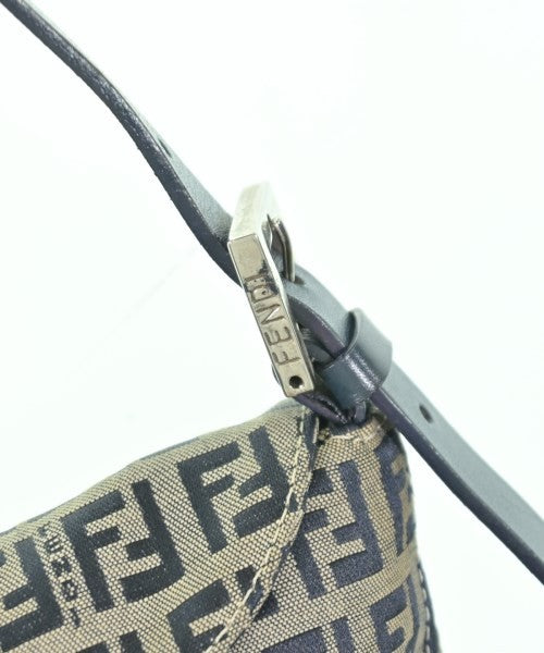 FENDI Hand Shoulder Bag Tote Purse FF Zucchino Gray Navy Authentic