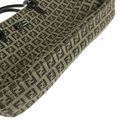FENDI Hand Bag Tote Purse FF Zucchino Brown Authentic