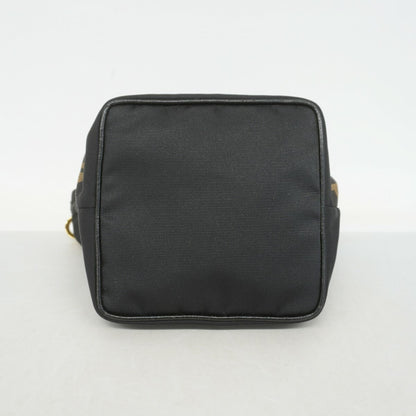 FENDI Hand Bag Tote Purse Logo Nylon Black Authentic