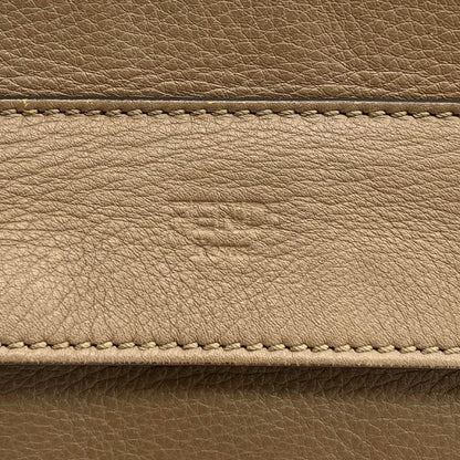 FENDI Hand Bag Tote Purse Pecan Canvas Leather Suede Brown Black Authentic