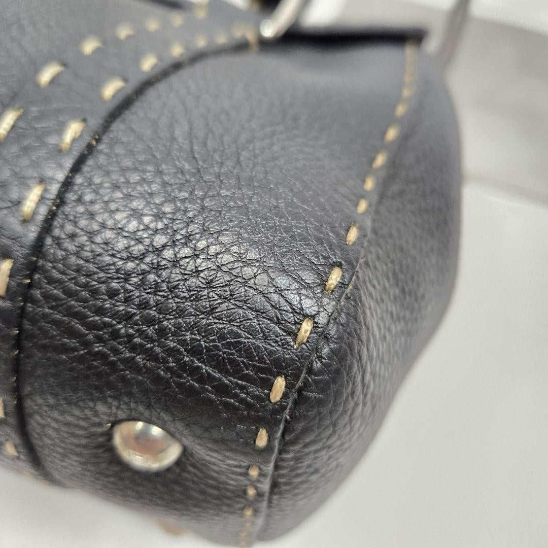 FENDI Hand Bag Tote Purse Selleria Leather Authentic