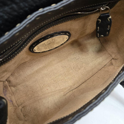 FENDI Hand Bag Tote Purse Selleria Leather Authentic