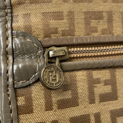 FENDI Shoulder Bag Purse FF Zucca Brown Authentic