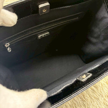 FENDI Hand Bag Tote Purse Leather Black Authentic