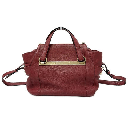 Chloe Hand Bag Tote Purse Leather Bordeaux Authentic