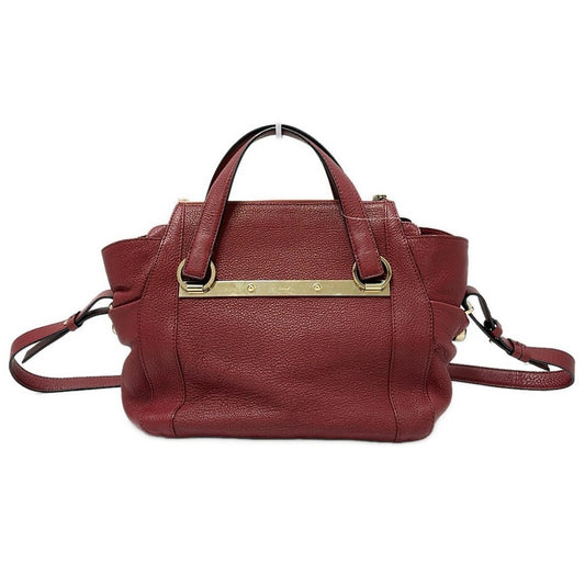 Chloe Hand Bag Tote Purse Leather Bordeaux Authentic