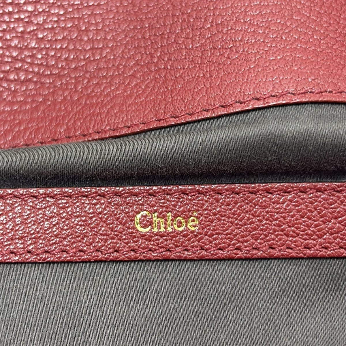 Chloe Hand Bag Tote Purse Leather Bordeaux Authentic