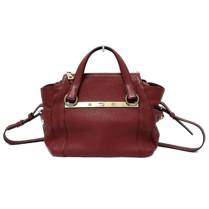 Chloe Hand Bag Tote Purse Leather Bordeaux Authentic