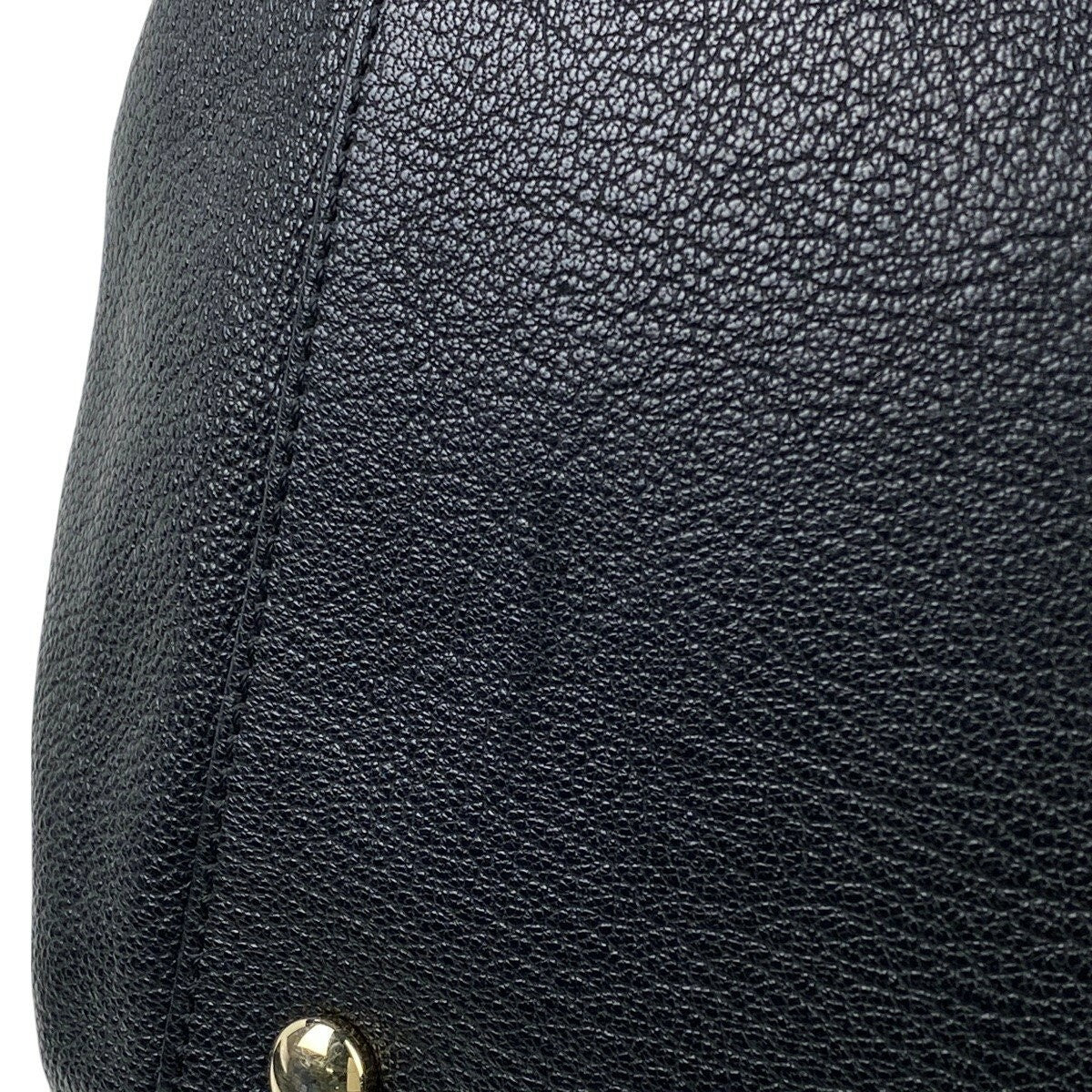 Chloe Hand Bag Tote Purse 2way Logo Leather Black Authentic