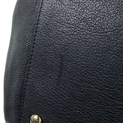 Chloe Hand Bag Tote Purse 2way Logo Leather Black Authentic