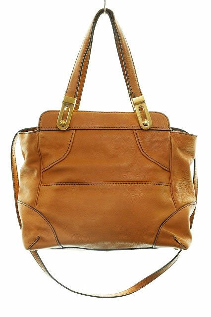 Chloe Hand Shoulder Bag Tote Purse 2way Leather Brown Authentic