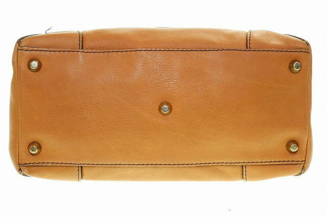 Chloe Hand Shoulder Bag Tote Purse 2way Leather Brown Authentic