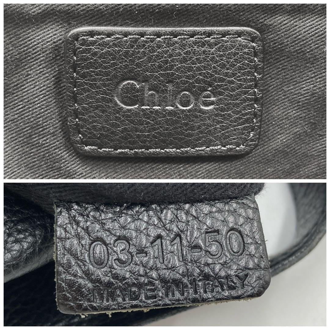 Chloe Shoulder Bag Purse Paraty Leather Black Authentic