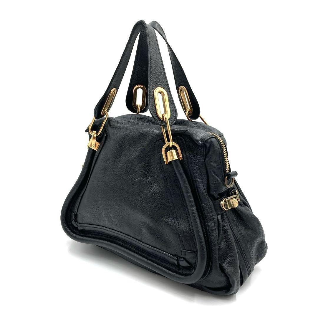 Chloe Shoulder Bag Purse Paraty Leather Black Authentic