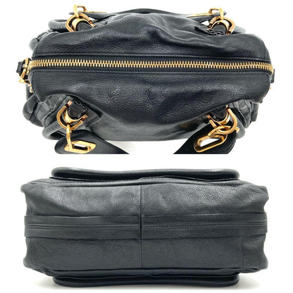 Chloe Shoulder Bag Purse Paraty Leather Black Authentic