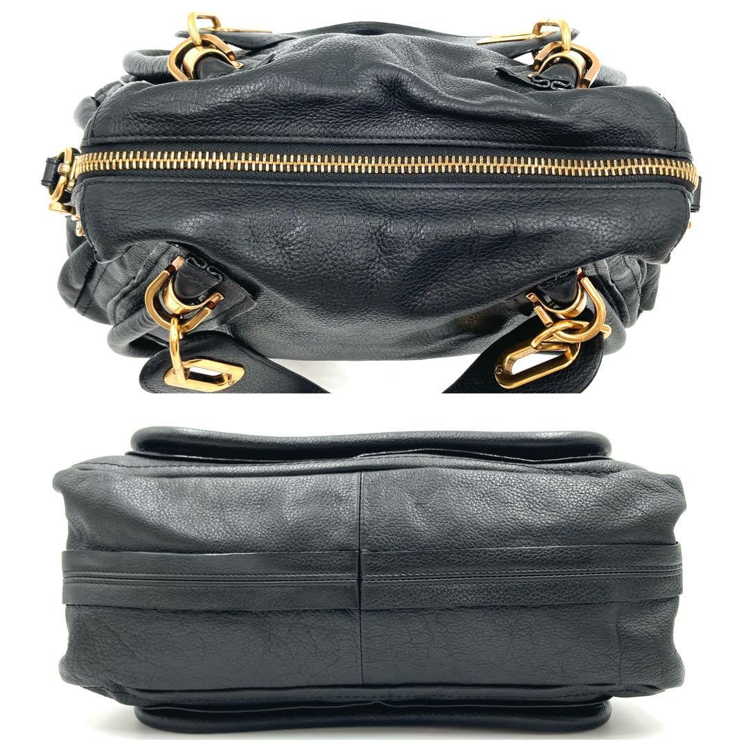 Chloe Shoulder Bag Purse Paraty Leather Black Authentic